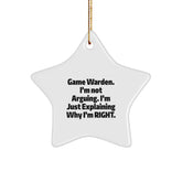 Funny Game Warden Star Ornament Gifts from Men to Game Wardens for Christmas - Image 1